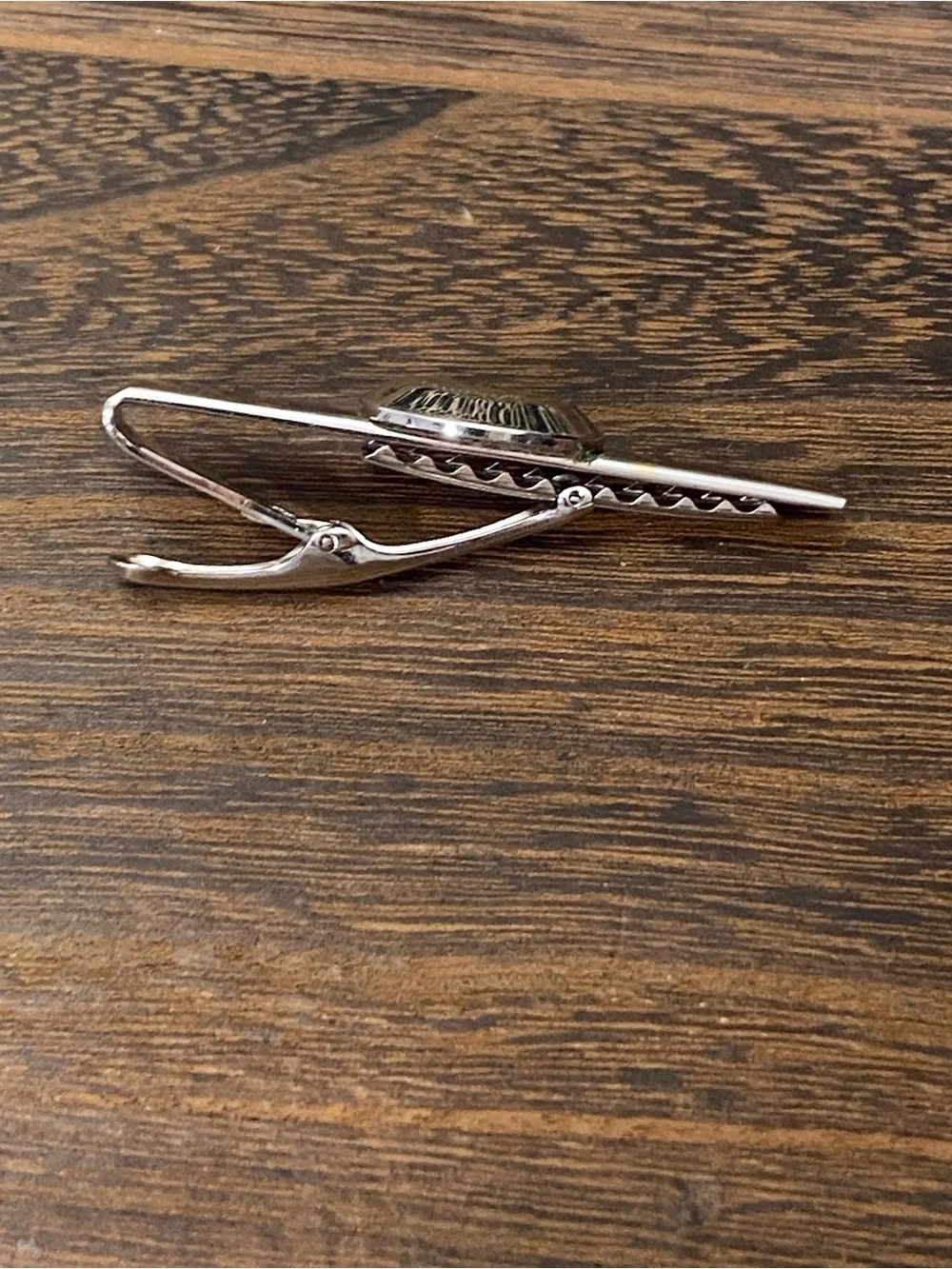 Vintage Foster Masonic Silver Tie Clip Bar with Gold Emblem Made in the USA